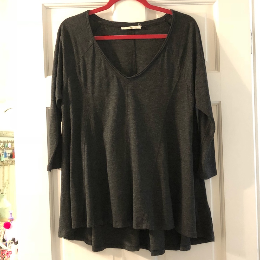 Ellison Charcoal Gray Tunic Top
